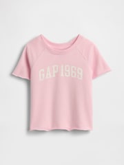 Gap Pink French Terry Short Sleeve Sweatshirt (6mths-5yrs) - Image 1 of 3