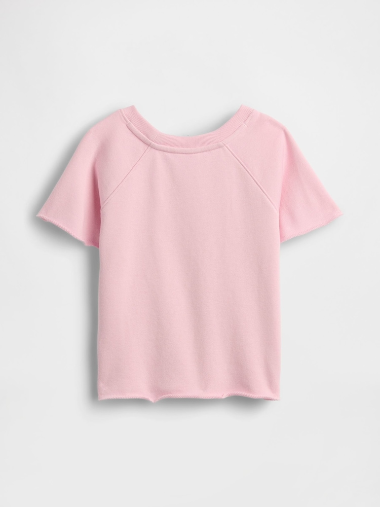 Gap Pink French Terry Short Sleeve Sweatshirt (6mths-5yrs) - Image 2 of 3 Gap Pink French Terry Short Sleeve Sweatshirt (6mths-5yrs) - Image 2 of 3