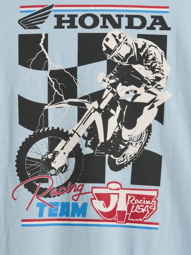 Blue Honda - Camiseta de manga corta de corte relajado con gráfico de Gap (4-13años) - Imagen 3 de 3