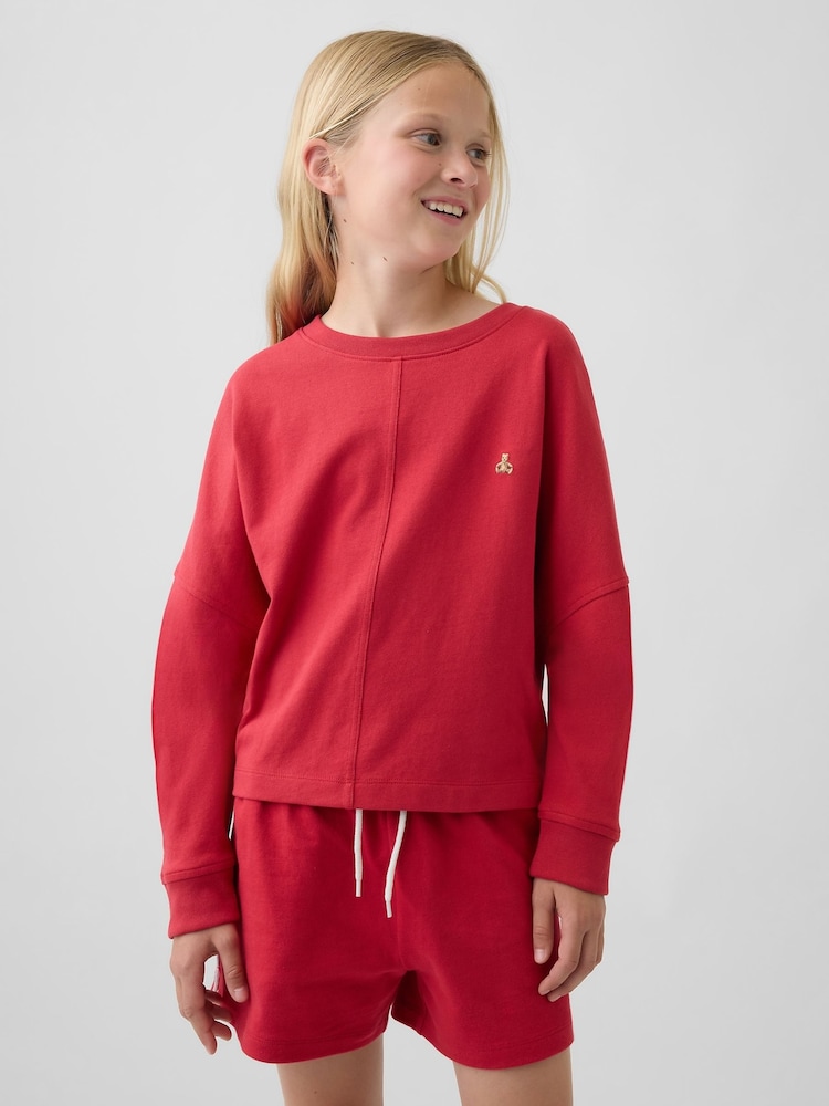 Gap Red Heavyweight Oversized Seam Long Sleeve T-Shirt (4-13yrs) - Image 1 of 2 Gap Red Heavyweight Oversized Seam Long Sleeve T-Shirt (4-13yrs) - Image 1 of 2