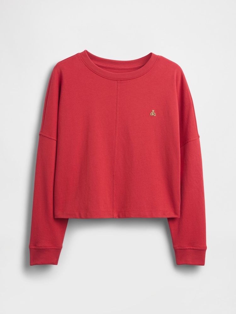 Gap Red Heavyweight Oversized Seam Long Sleeve T-Shirt (4-13yrs) - Image 2 of 2 Gap Red Heavyweight Oversized Seam Long Sleeve T-Shirt (4-13yrs) - Image 2 of 2