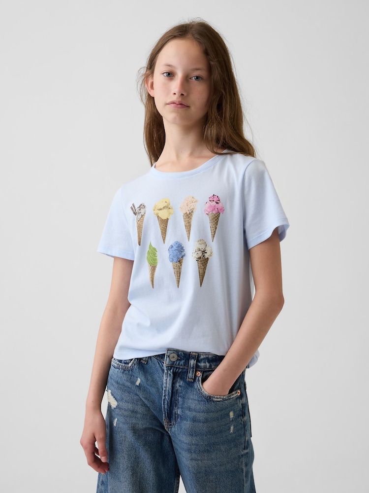 Gap Blue Graphic Short Sleeve T-Shirt (4-13yrs) - Image 1 of 4
