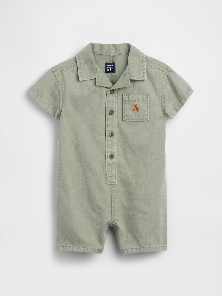 Gap Denim Pocket Short One-Piece (0-24mths) - Imaginea 1 din 2 Gap Denim Pocket Short One-Piece (0-24mths) - Imaginea 1 din 2