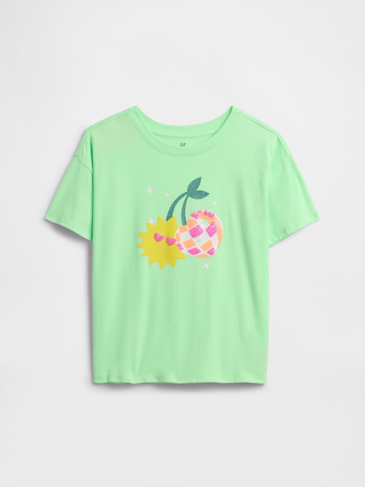 Gap Green Oversized Graphic T-Shirt (4-13yrs) - Image 1 of 3
