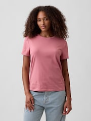 Gap Pink Crew Neck Favourite Crew Neck Short Sleeve T-Shirt - Image 1 of 4
