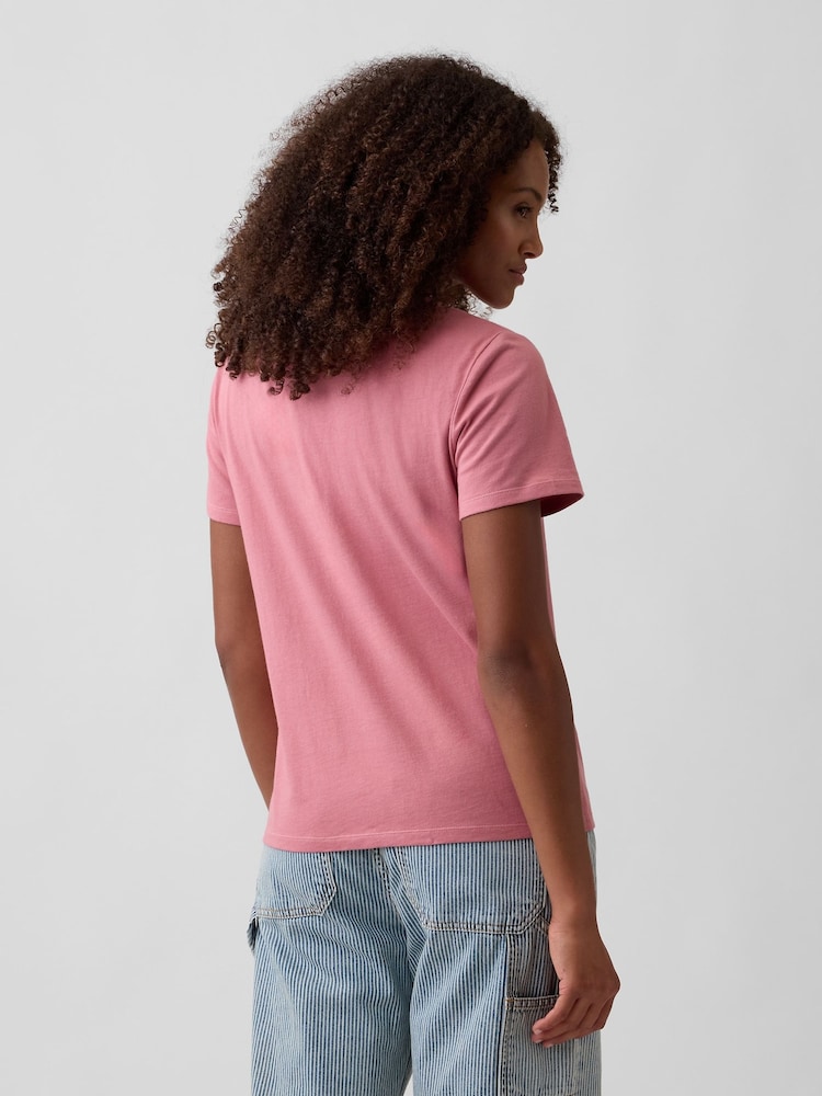 Gap Pink Crew Neck Favourite Crew Neck Short Sleeve T-Shirt - Image 2 of 4