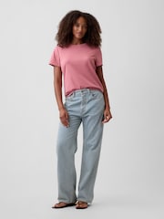 Gap Pink Crew Neck Favourite Crew Neck Short Sleeve T-Shirt - Image 3 of 4