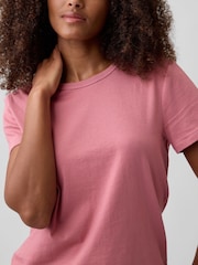 Gap Pink Crew Neck Favourite Crew Neck Short Sleeve T-Shirt - Image 4 of 4