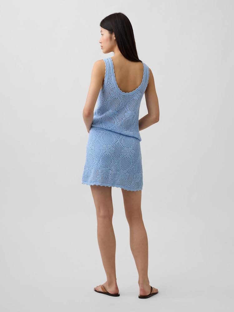 Gap Blue Pointelle Mini Skort - Image 2 of 5