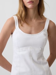 Gap White Denim Panelled Mini Dress - Image 4 of 4