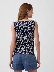Gap Navy Daisy Boatneck Vest - Image 2 of 5