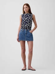 Gap Navy Daisy Boatneck Vest - Image 3 of 5