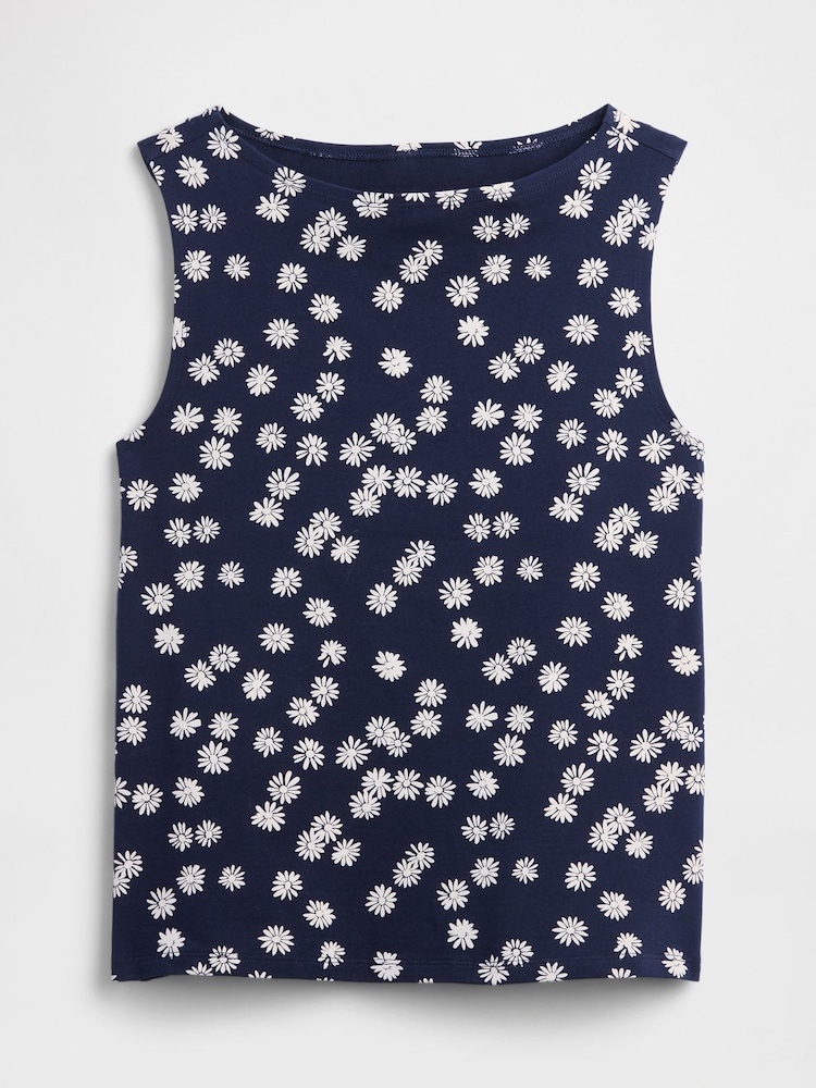 Gap Navy Daisy Boatneck Vest - Image 5 of 5 Gap Navy Daisy Boatneck Vest - Image 5 of 5