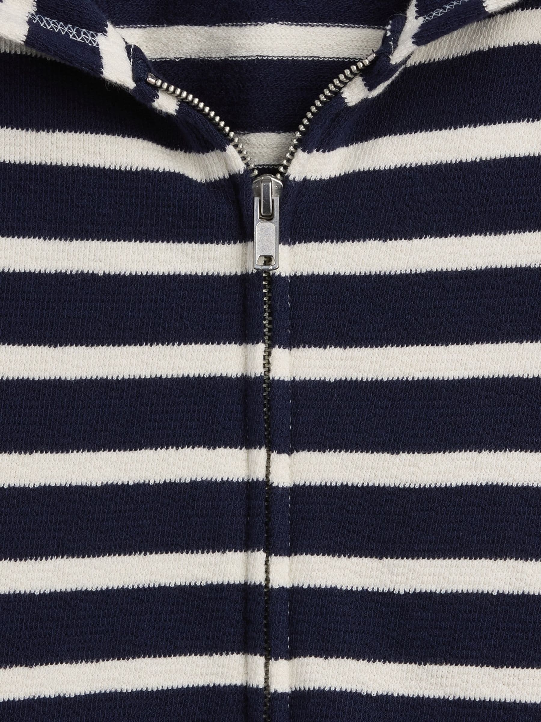Buy Gap Navy Stripe Towel Terry Oversized Stripe Zip Hoodie from
