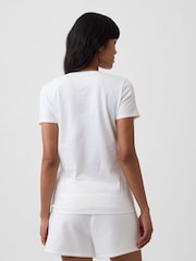 Gap White/Red Gingham Logo Short Sleeve T-Shirt - Image 2 of 5