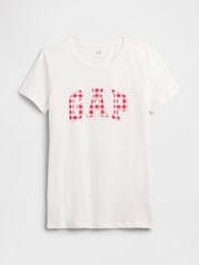 Gap White/Red Gingham Logo Short Sleeve T-Shirt - Image 5 of 5