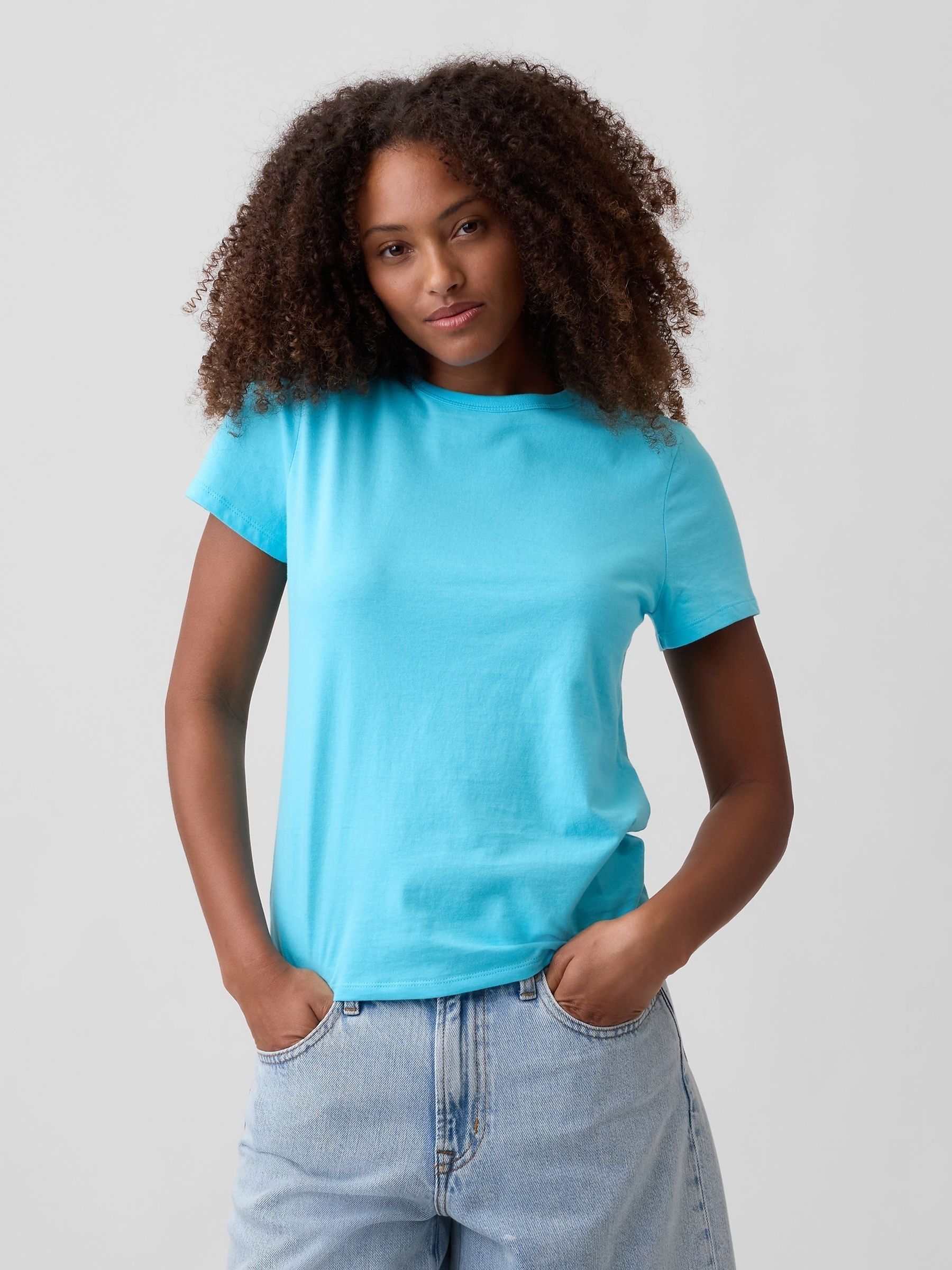 トップス Teket Call Tee Sky Blue Buy Gap Turquoise Blue Crew Neck Favourite Short Sleeve T-Shirt