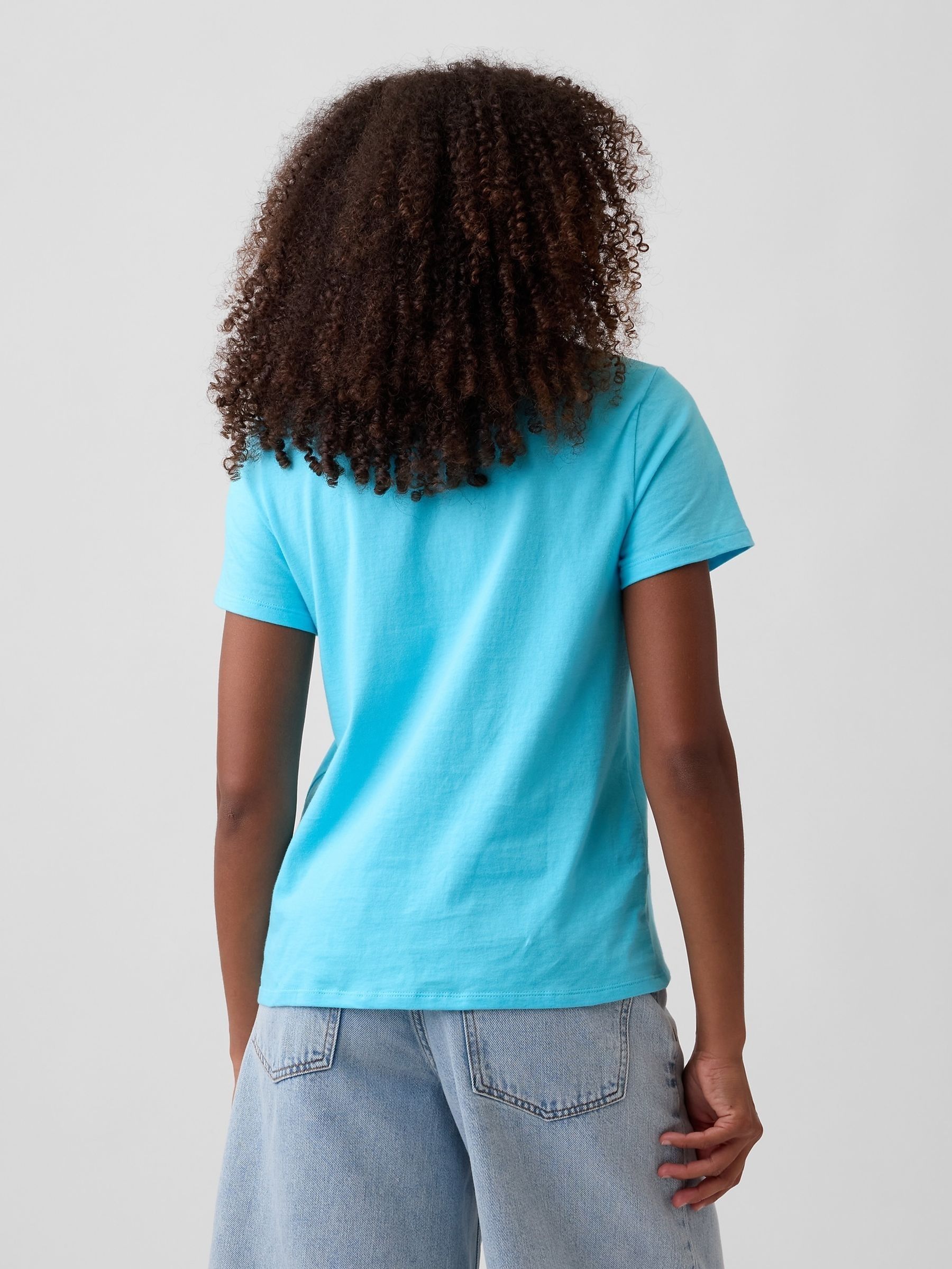 Buy Gap Turquoise Blue Crew Neck Favourite Short Sleeve T-Shirt