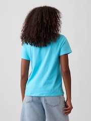Gap Turquoise Blue Crew Neck Favourite Crew Neck Short Sleeve T-Shirt - Image 2 of 5