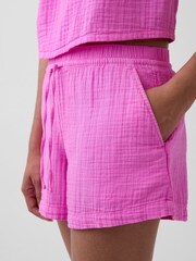 Gap Pink 4 inch Mid Rise Cotton Gauze Easy Shorts - Image 4 of 6