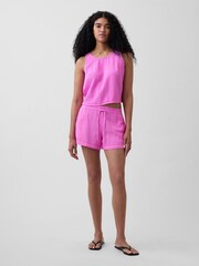 Gap Pink 4 inch Mid Rise Cotton Gauze Easy Shorts - Image 5 of 6