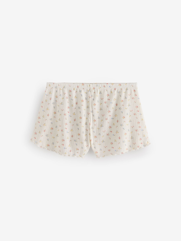 Gap White Floral Pointelle Pyjamas Shorts - Image 1 of 4 Gap White Floral Pointelle Pyjamas Shorts - Image 1 of 4