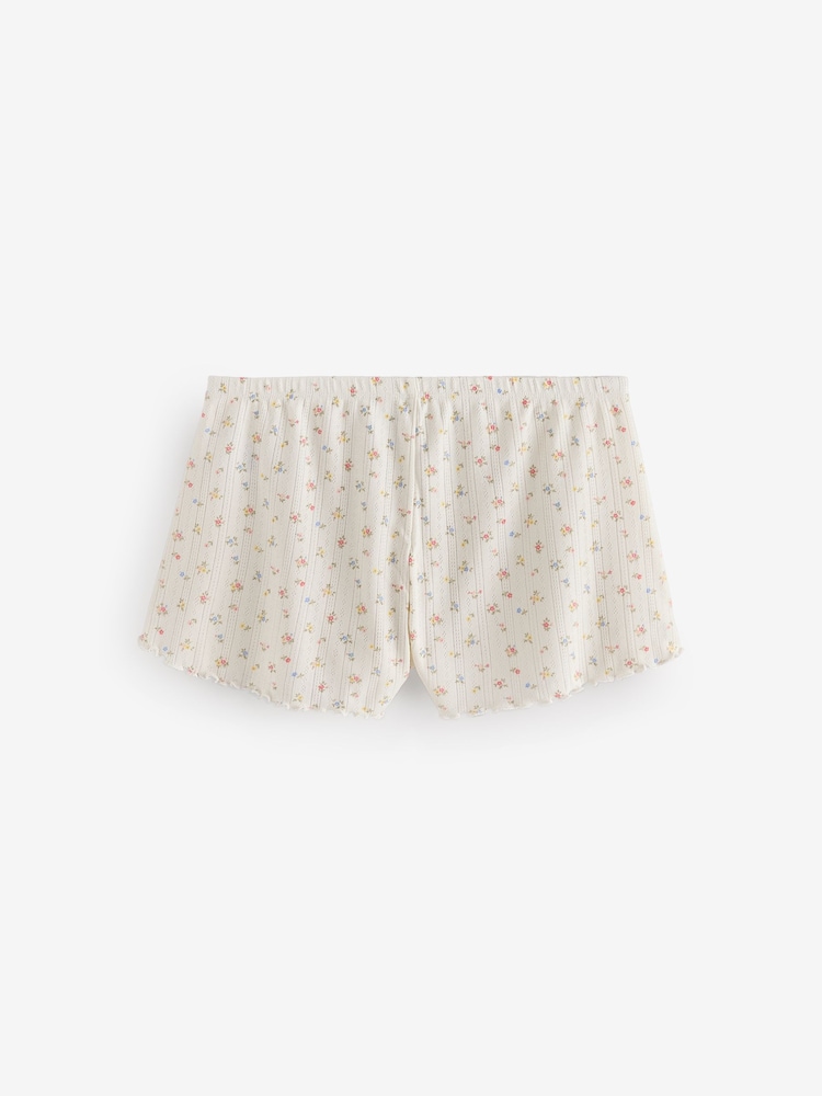 Gap White Floral Pointelle Pyjamas Shorts - Image 2 of 4 Gap White Floral Pointelle Pyjamas Shorts - Image 2 of 4