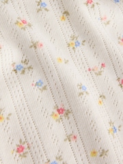 Gap White Floral Pointelle Pyjamas Shorts - Image 3 of 4