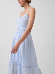 Gap Blue Lace-Trim Button-Front Maxi Dress - Image 4 of 4