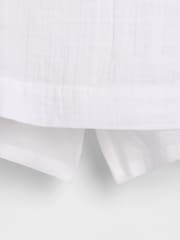 Gap White Gauze Denim Smocked Waist Mini Skort - Image 5 of 5