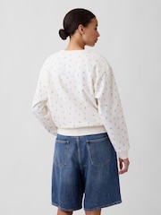 Gap White/Blue Floral Logo Sweatshirt - Image 2 of 5