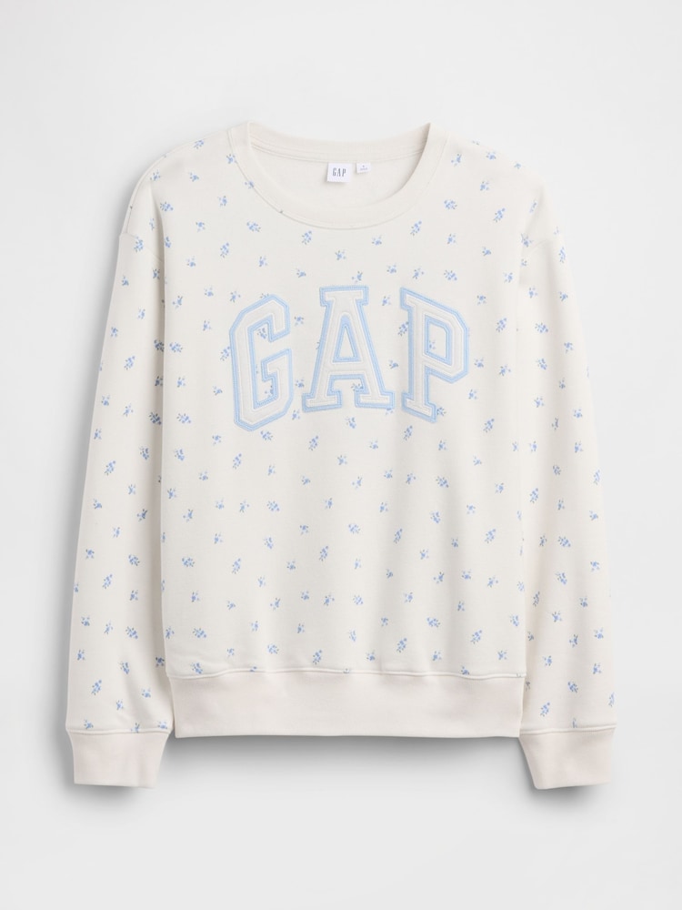 Gap White/Blue Floral Logo Sweatshirt - Image 5 of 5