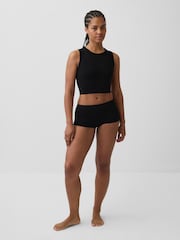 Gap Black Seamless Rib Crop Tank Vest - Image 3 of 4