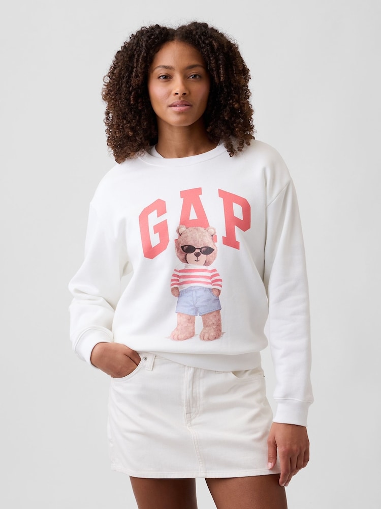 Gap White Brannan Bear Logo Sweatshirt - Image 1 of 5