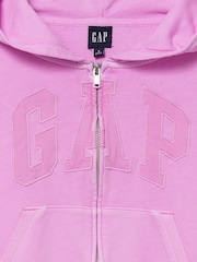 Rosa - Gap French Terry Oversized Logo Zip Hoodie - Bild 3 von 3