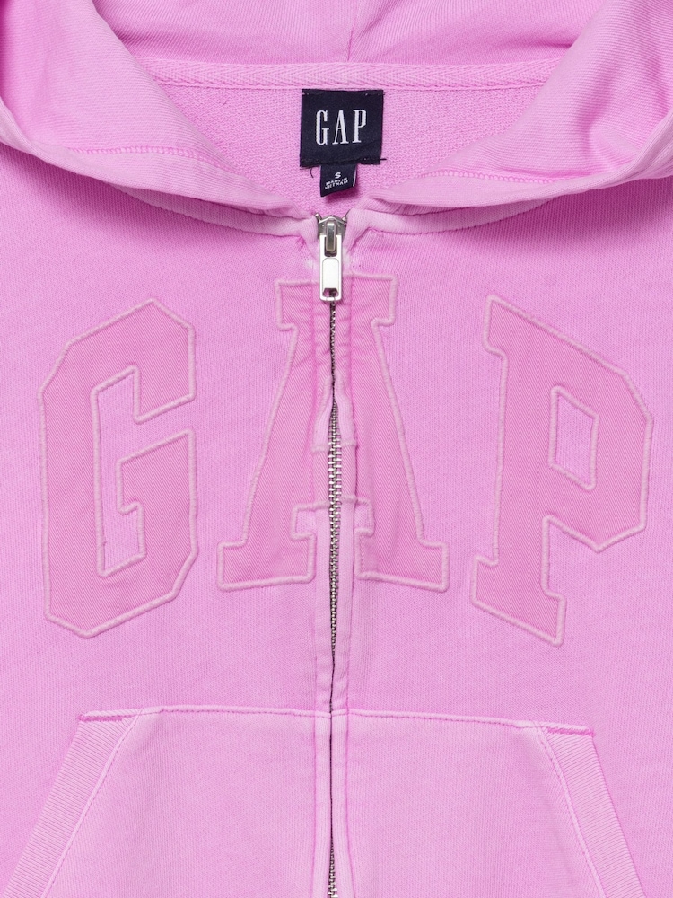 Rosa - Gap French Terry Oversized Logo Zip Hoodie - Bild 3 von 3