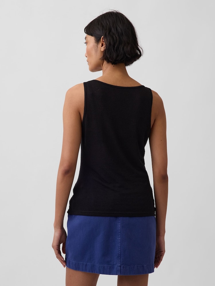 Gap Black Linen-Blend Vest - Image 2 of 4 Gap Black Linen-Blend Vest - Image 2 of 4