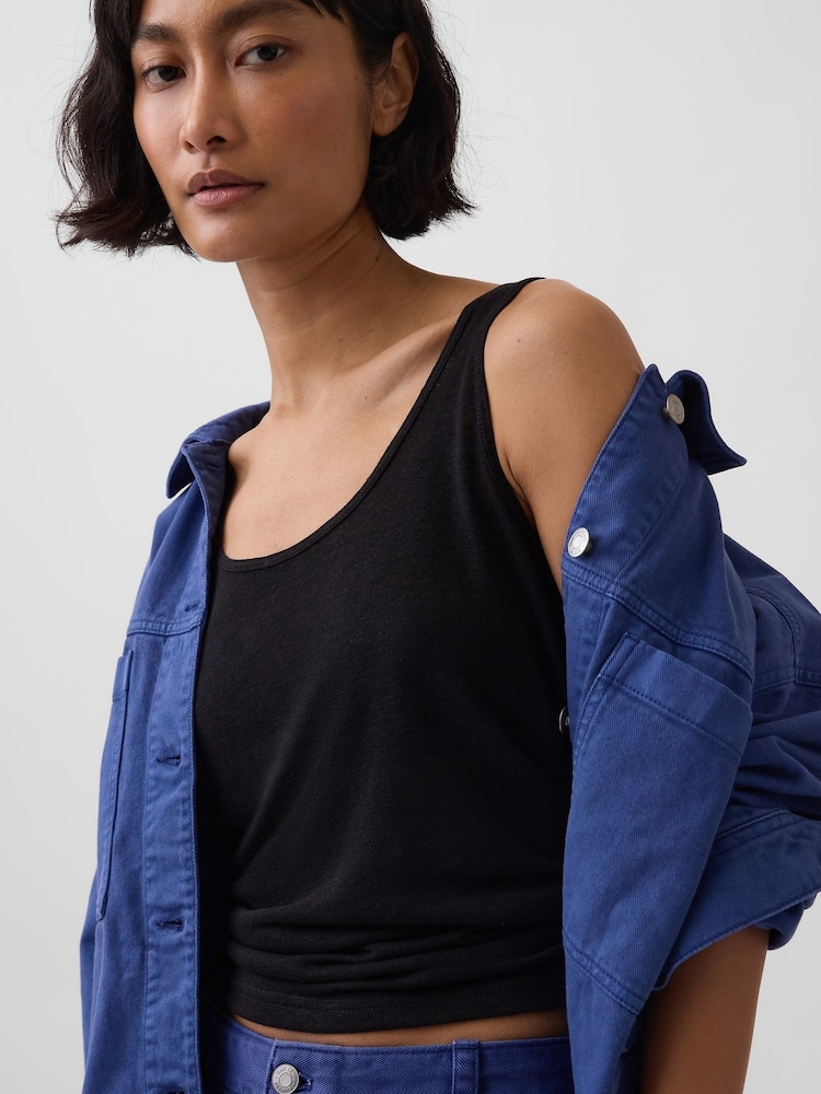 Gap Black Linen-Blend Vest - Image 4 of 4 Gap Black Linen-Blend Vest - Image 4 of 4