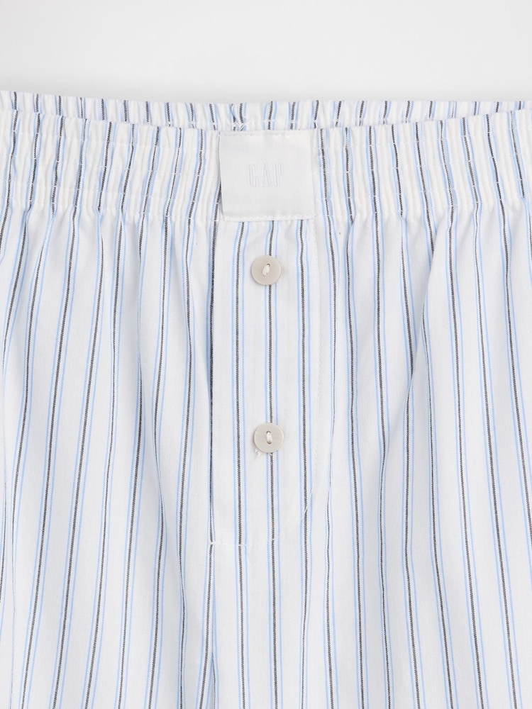 Gap Blue stripe Poplin Pyjama Boxer Shorts - Image 3 of 3