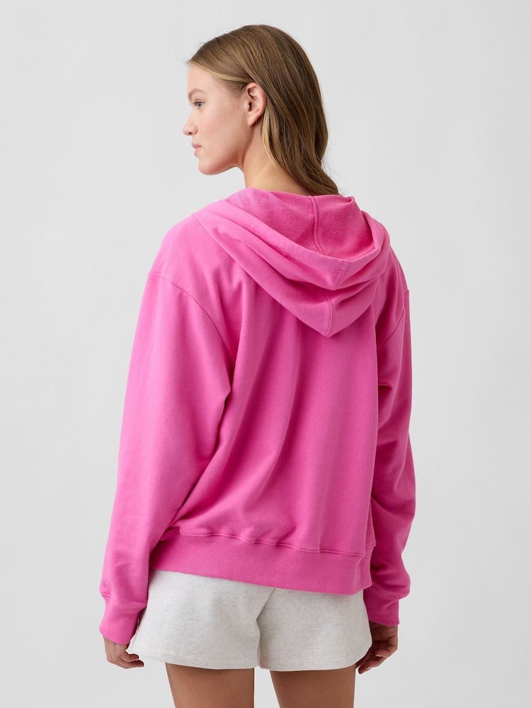 Gap Bright Pink Relaxed Gap Logo Zip-up Hoodie - Image 2 of 4
