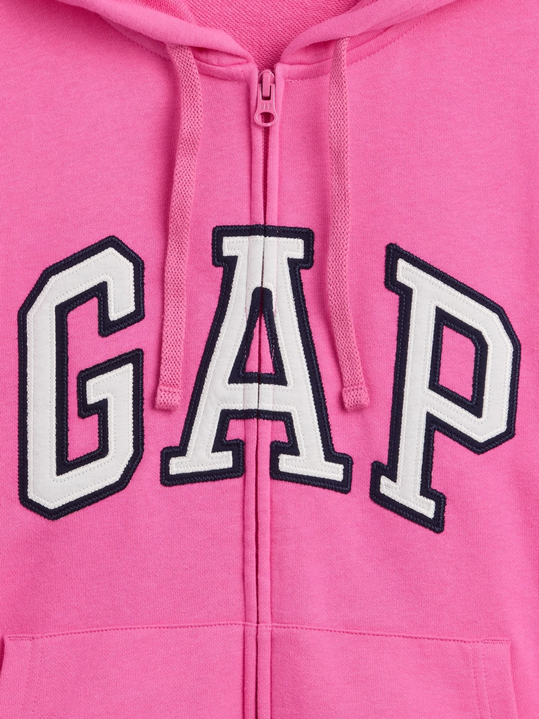Buy Gap Bright Pink Relaxed Logo Zip Hoodie from the Next UK