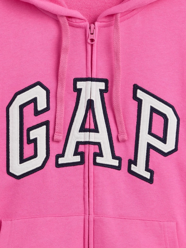 Gap Bright Pink Relaxed Gap Logo Zip-up Hoodie - Image 4 of 4