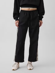 Gap Black Cotton Poplin Relaxed Easy Stripe Trousers - Image 1 of 4