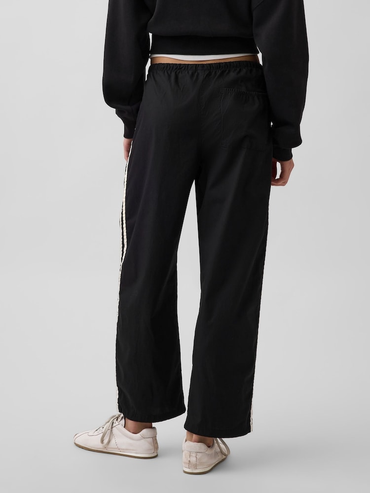 Gap Black Cotton Poplin Relaxed Easy Stripe Trousers - Image 2 of 4 Gap Black Cotton Poplin Relaxed Easy Stripe Trousers - Image 2 of 4