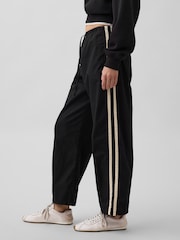 Gap Black Cotton Poplin Relaxed Easy Stripe Trousers - Image 3 of 4