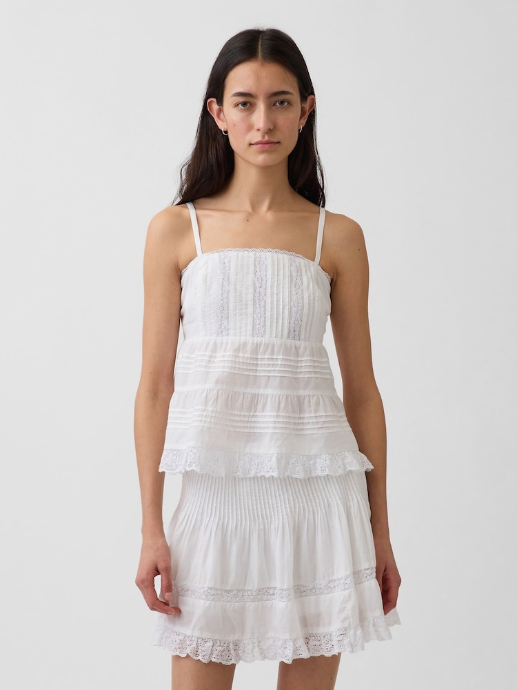 Gap White Lace-Trim Cami - Image 1 of 4