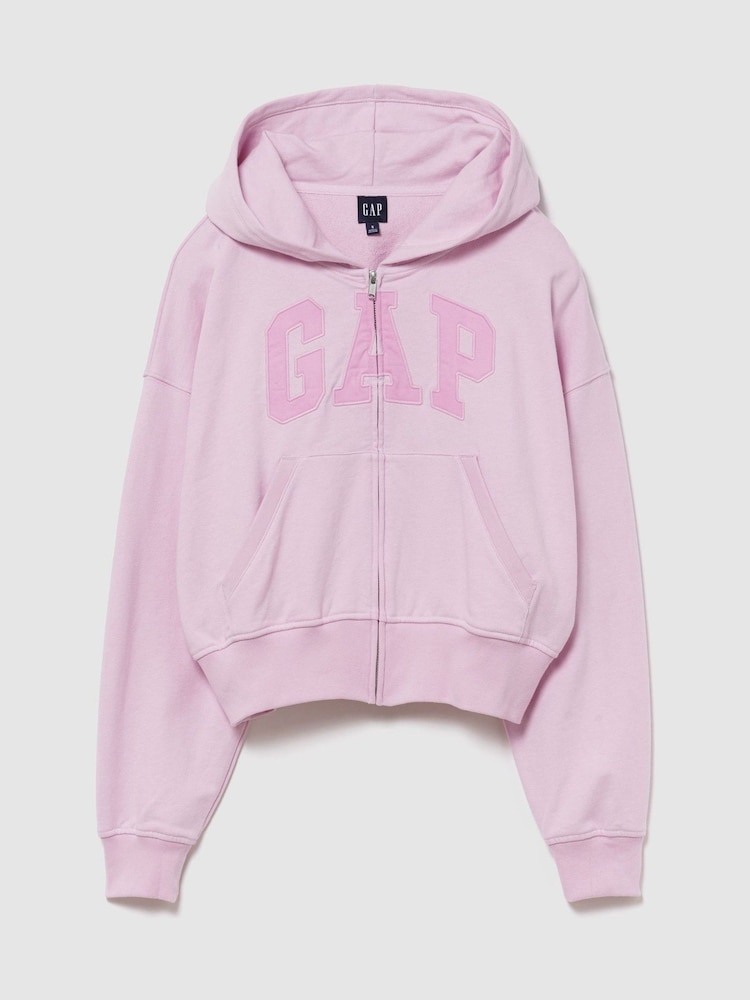 Hellpink - Gap French Terry Oversized Logo Zip Hoodie - Bild 1 von 2