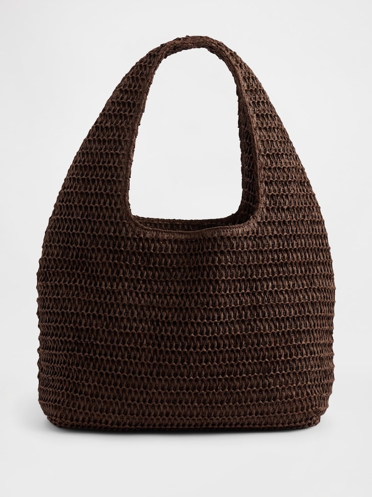 Gap Brown Straw Tote Bag - Image 1 of 3 Gap Brown Straw Tote Bag - Image 1 of 3