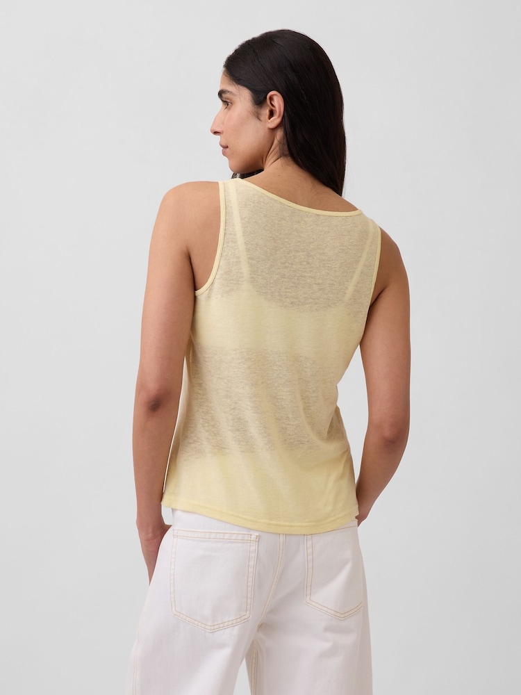 Gap Yellow Linen-Blend Vest - Image 2 of 4 Gap Yellow Linen-Blend Vest - Image 2 of 4