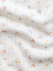 Gap White Floral Pointelle Lettuce-Hem Pyjamas Cami Top - Image 4 of 4